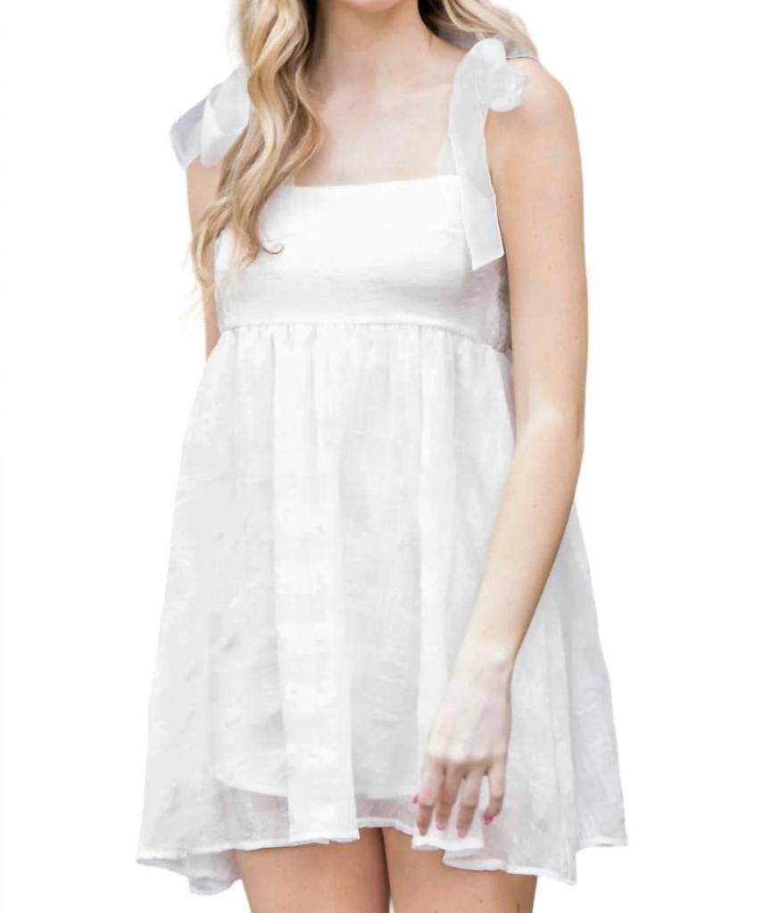 day + moon Organza Strap Sheer Dress In White