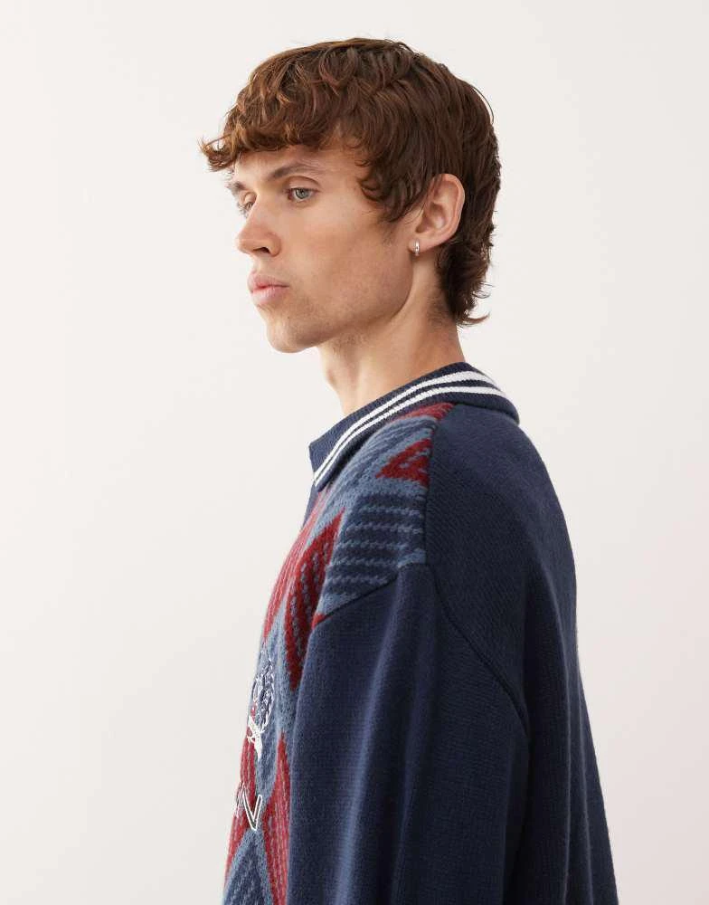 COLLUSION COLLUSION Knitted football boxy sweater jumper 4