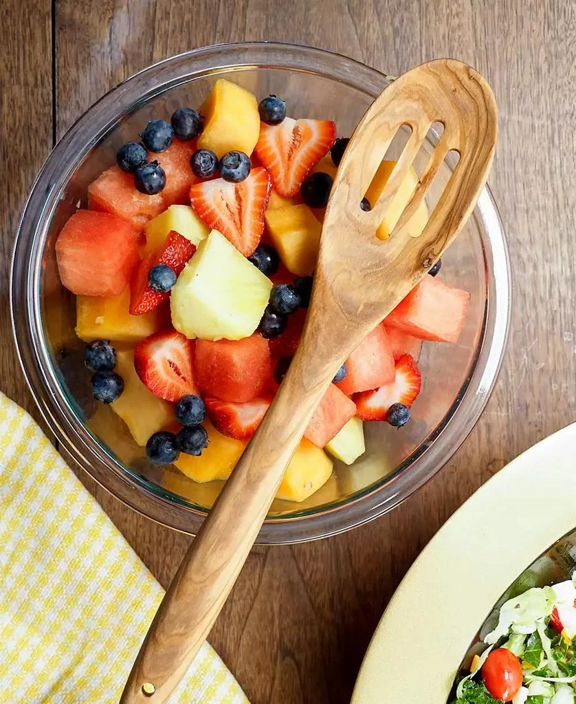 RSVP International Olive Wood 12x2" Slotted Spoon 3