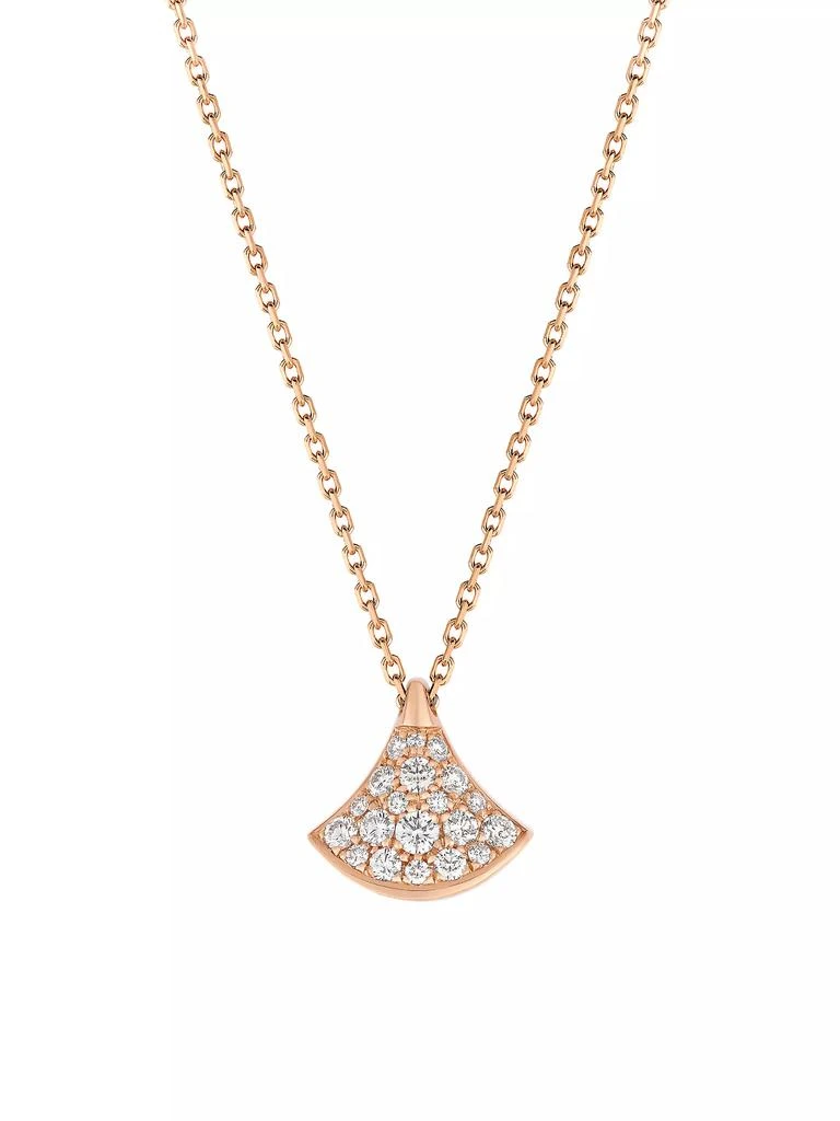 BVLGARI Divas' Dream 18K Rose Gold & 0.19 TCW Diamond Pendant Necklace 1