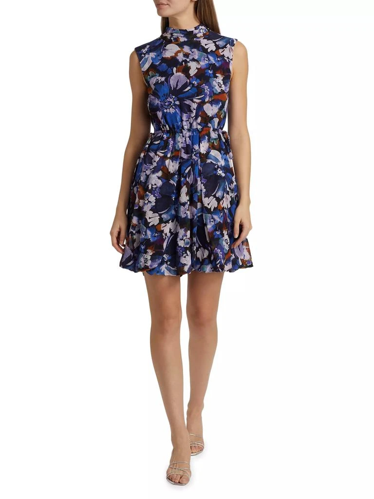Derek Lam Laura Floral Bubble-Hem Minidress 2