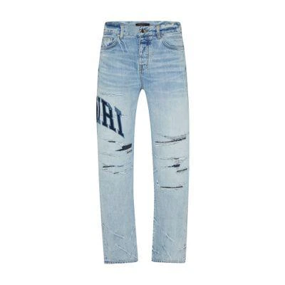 AMIRI Varsity logo repair straight jeans 1