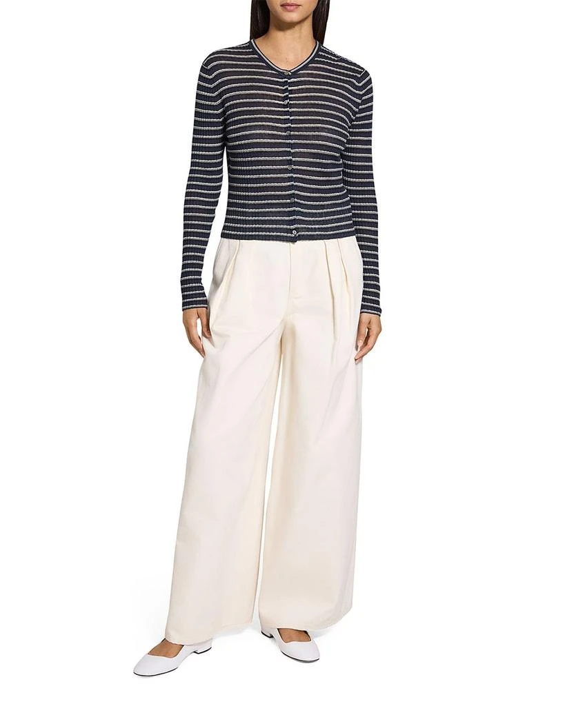 Theory Cropped Cardigan in Linen-Blend 2