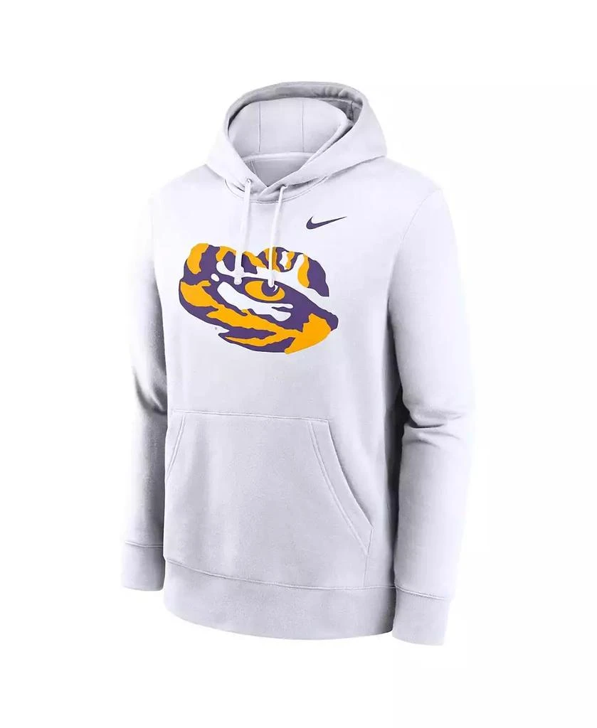 NIKE Men's White LSU Tigers Primetime Alternate Logo Club Fleece Pullover Hoodie 2