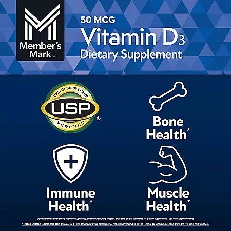 Member's Mark Member's Mark Vitamin D3, 50 mcg, 400 ct. 5