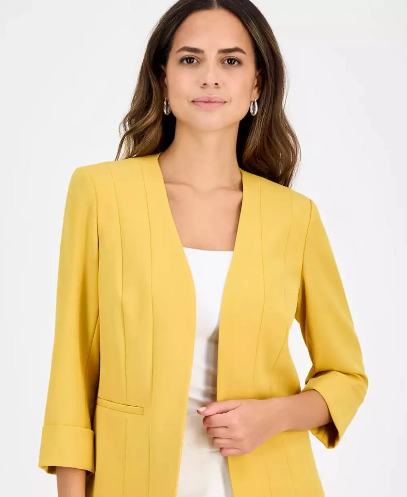 Kasper Women's Stretch Crepe Open-Front Roll-Sleeve Jacket, Regular & Petite 3