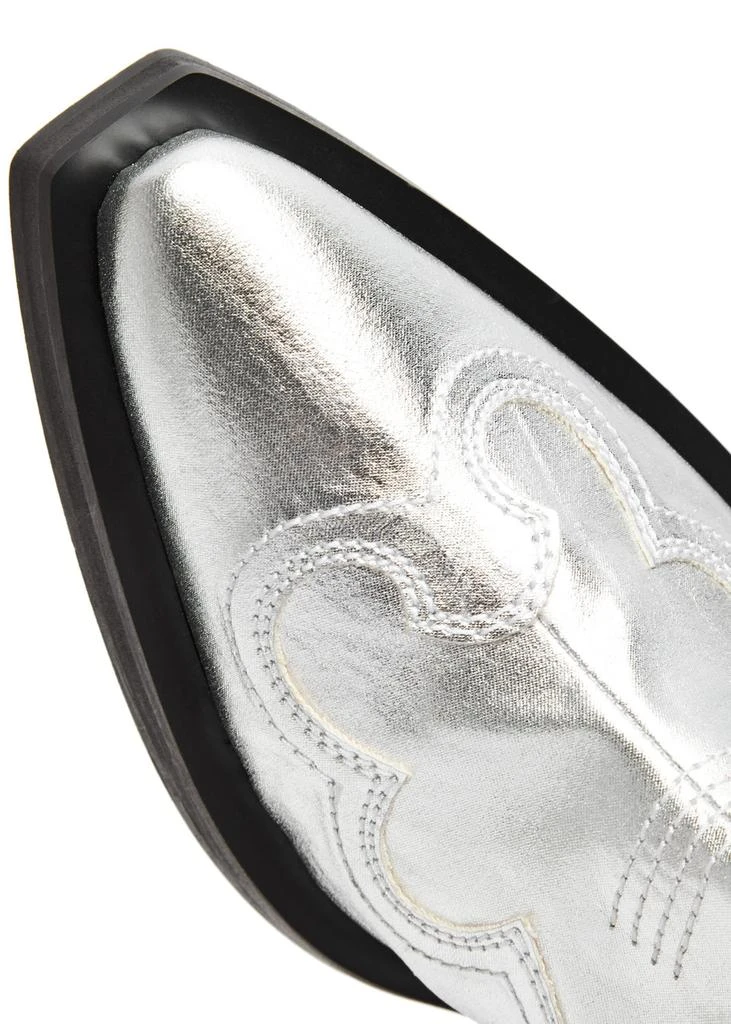 Ganni 50 metallic faux leather cowboy boots 4
