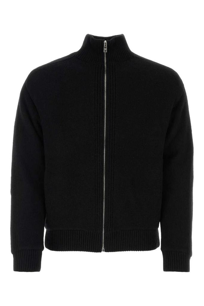 STUSSY Men's Full Zip Brushed Merino Sweater Black STUSSY Men's Full Zip Brushed Merino Sweater Black