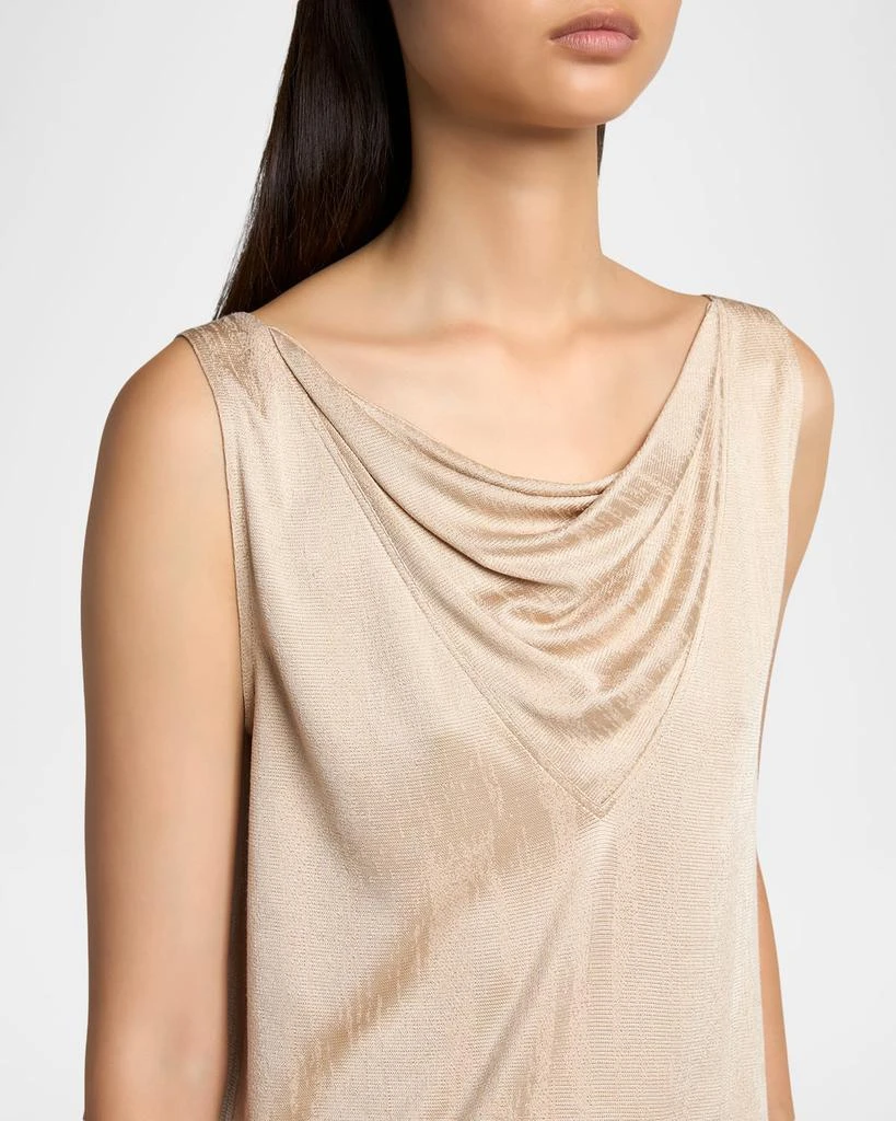 Giorgio Armani Cowl-Neck Metallic Jersey Top 5