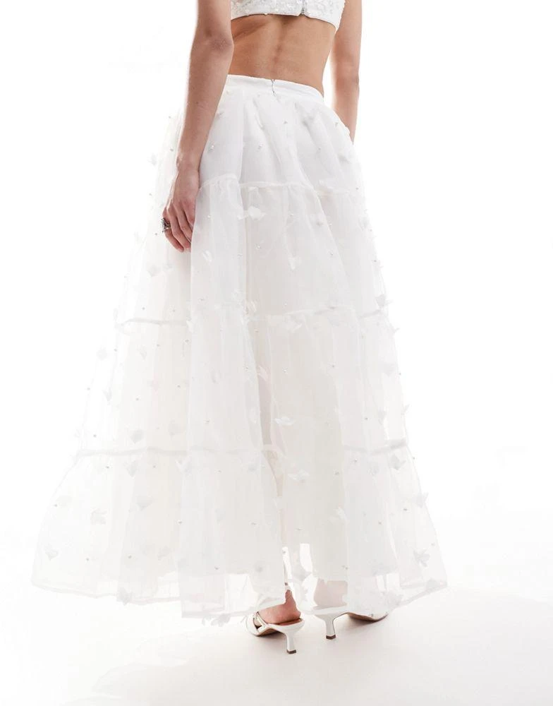 Sister Jane Dream Sister Jane Bridal floral pearl embellished maxi skirt co-ord in ivory 2