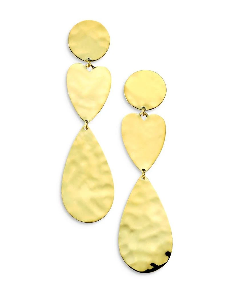 Ippolita 18K Yellow Gold 18K Classico Crinkle Mixed Shape Triple Drop Earrings 1