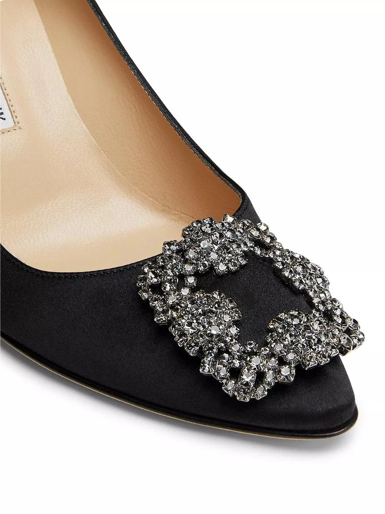 Manolo Blahnik Hangisi 70MM Crystal-Embellished Satin Pumps 5