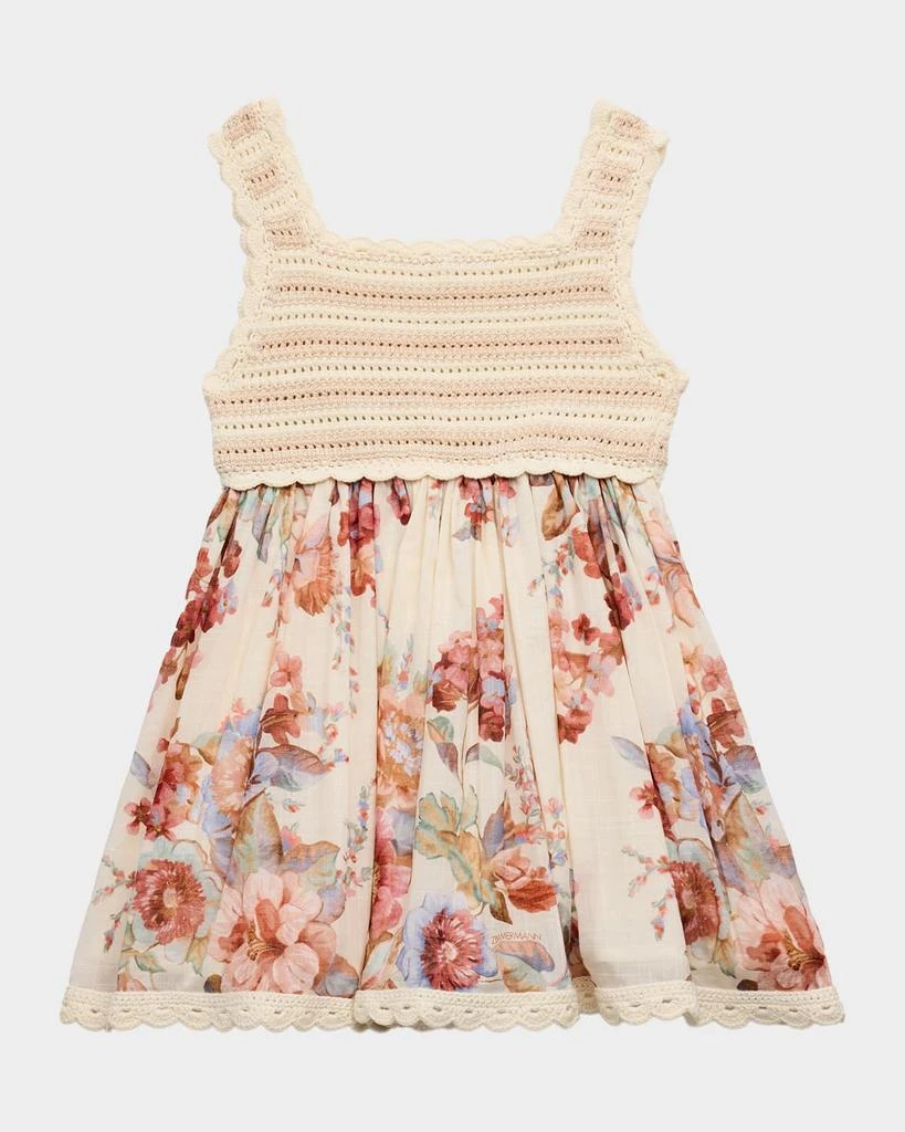 Zimmermann Girl
s Awaken Crochet Knit Floral Dress, Size 1-12 2
