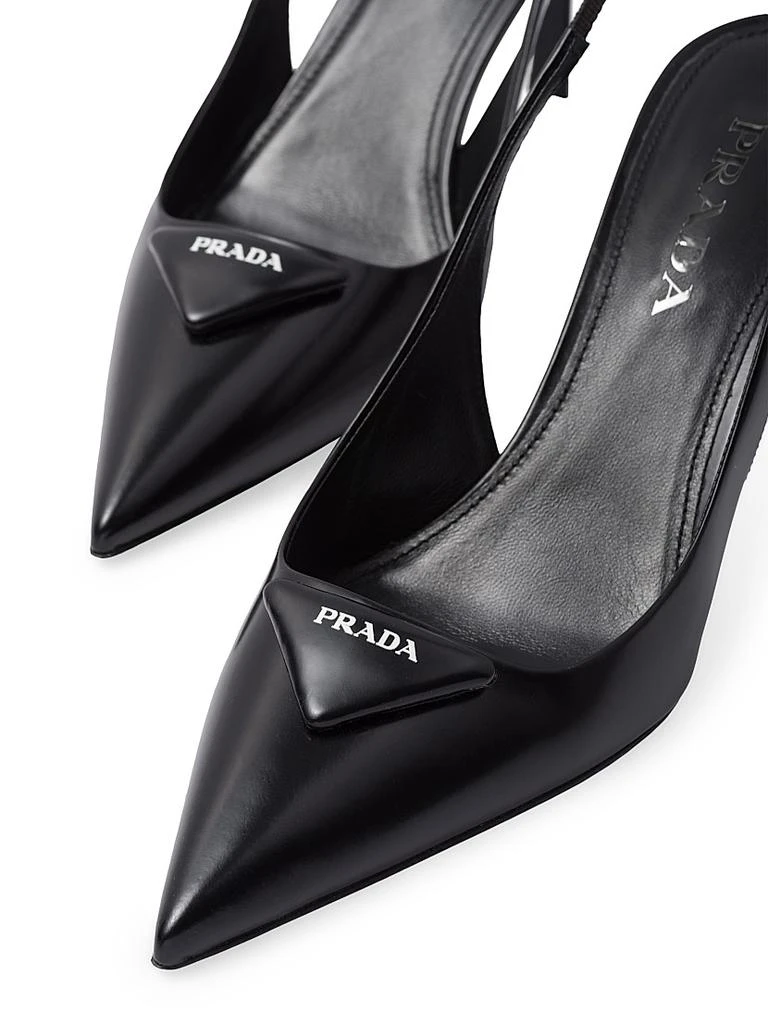 Prada Brushed Leather Slingback Pumps 5