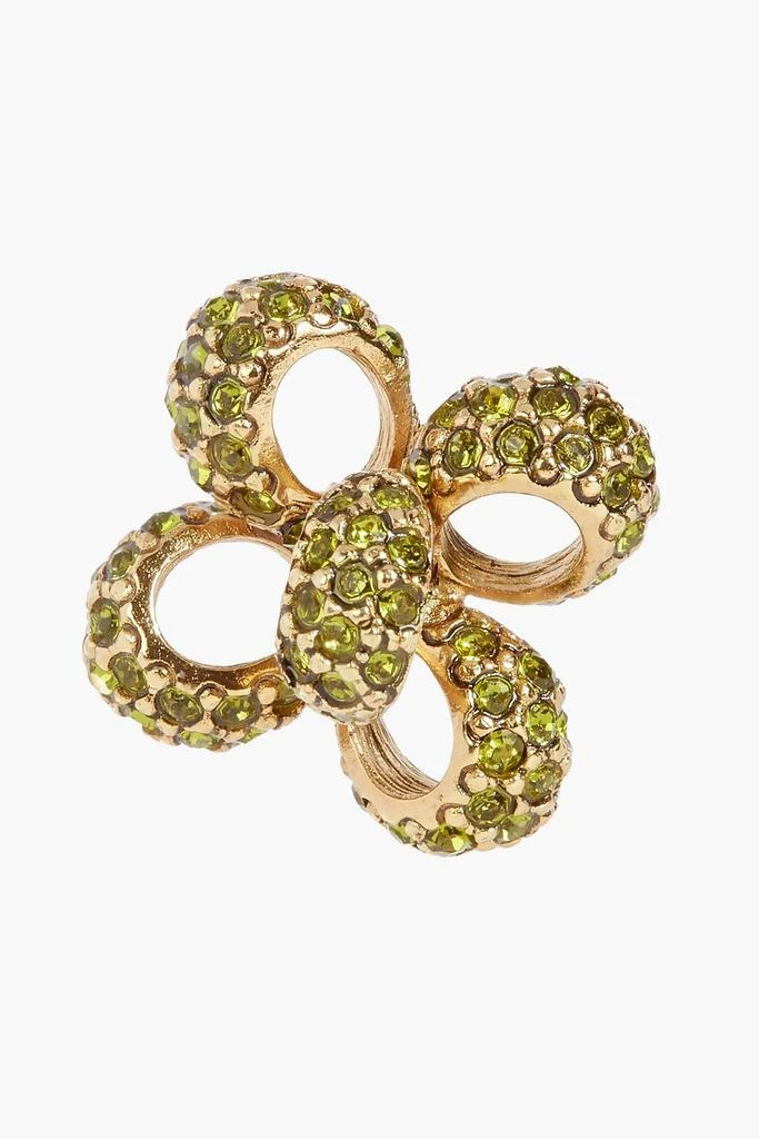 Oscar de la Renta Gold-tone crystal earrings 5