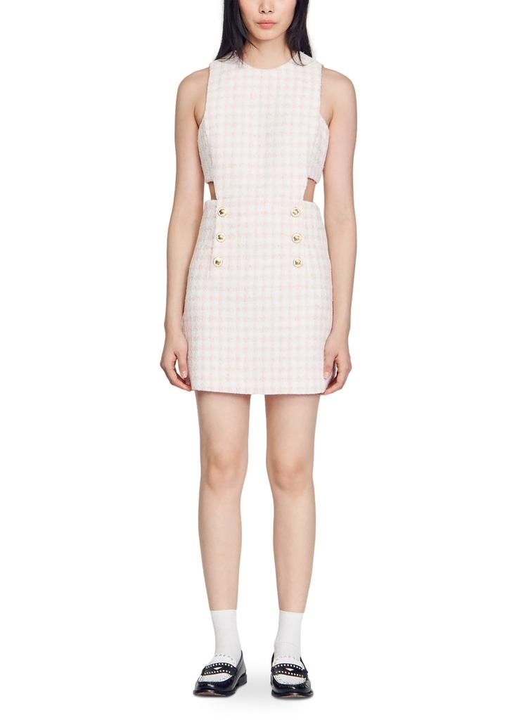 SANDRO Openwork tweed dress