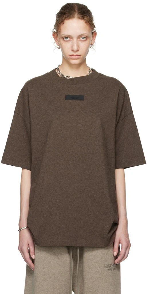Essentials Brown Crewneck T-Shirt 1