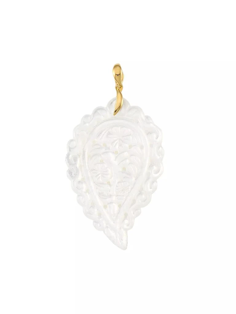 Tamara Comolli India 18K Yellow Gold &amp; White Mother-Of-Pearl Large Leaf Pendant 1