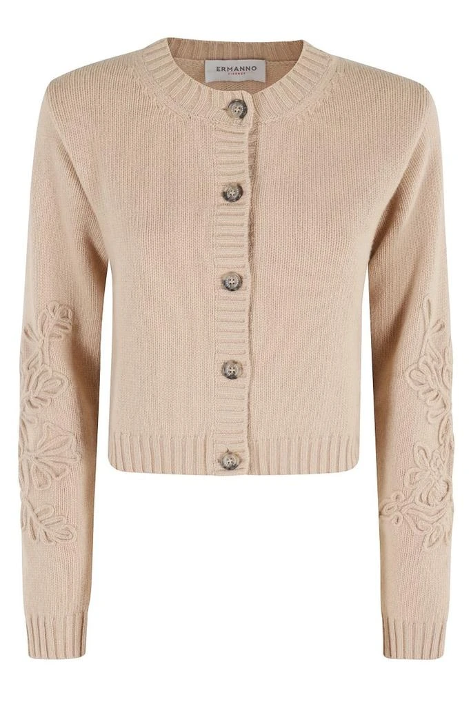 Ermanno Firenze Ribbed Knit Cropped Cardigan