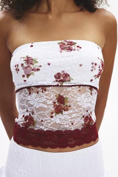 Urban Renewal ReMADE By UO Remnants Floral Lace Tube Top