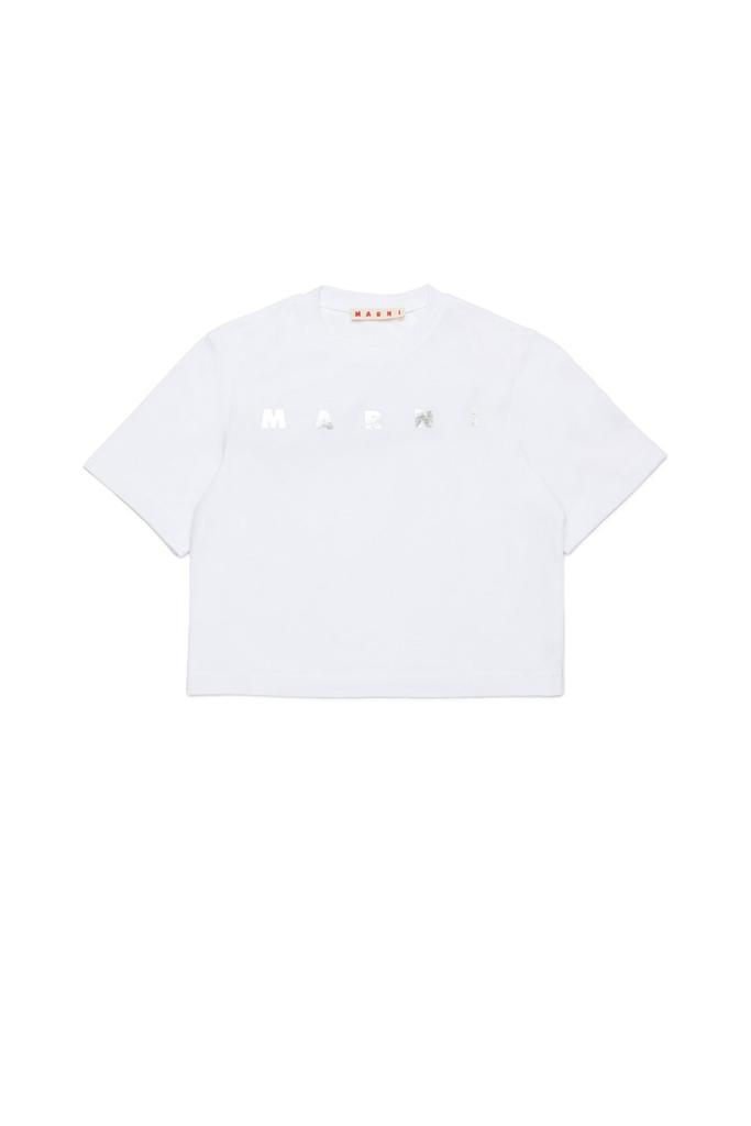 Marni Marni Kids Logo Printed Cropped T-Shirt