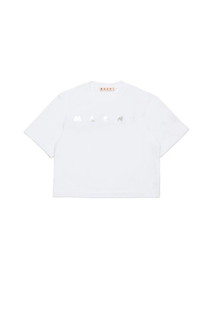 Marni Kids Marni Kids Logo Printed Cropped T-Shirt 1