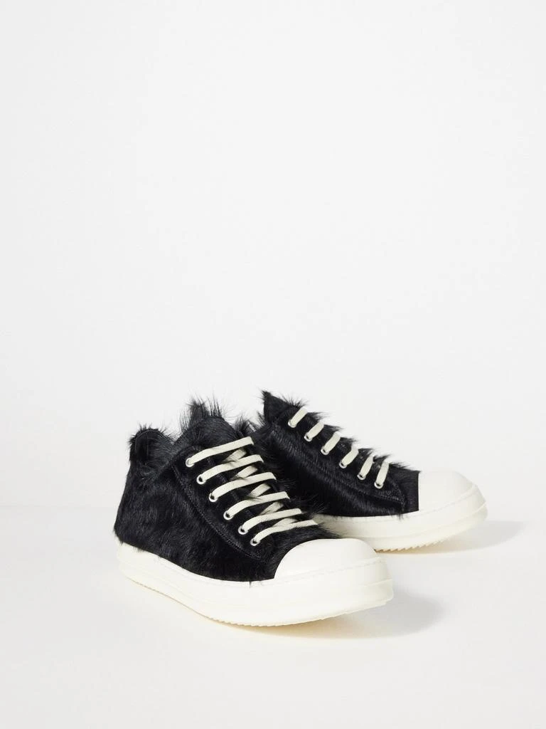 Rick Owens Furry calf hair low-top trainers 1