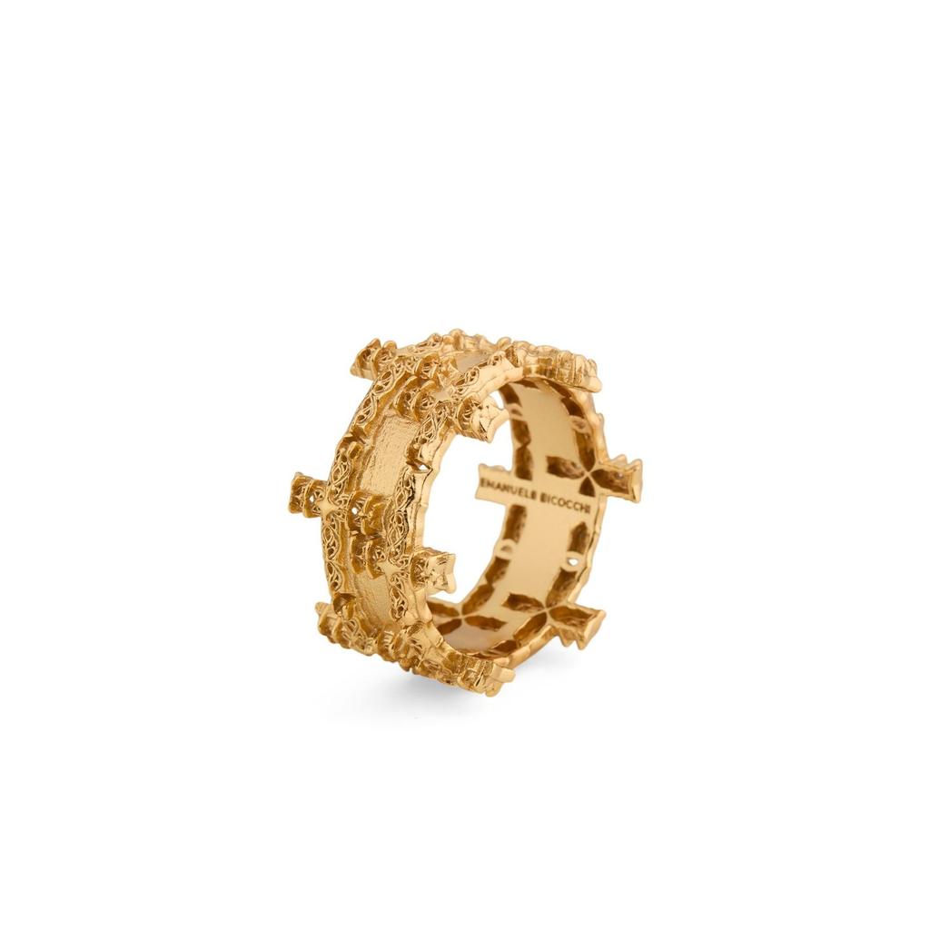 Emanuele Bicocchi Emanuele Bicocchi Notre Dame Cross Double Band Ring