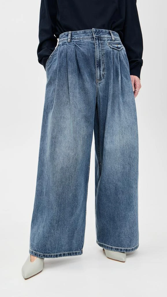 Tibi Petite Spring Denim Triple Pleat Pants 1