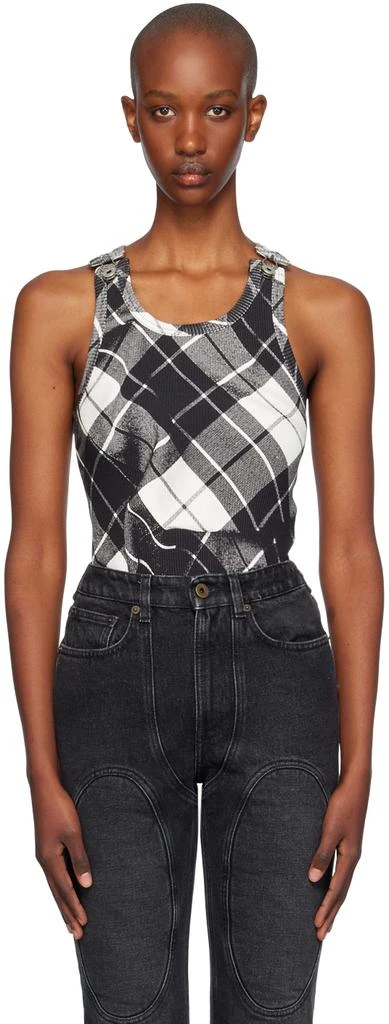 Jean Paul Gaultier Black & White Tartan Tank Top 1