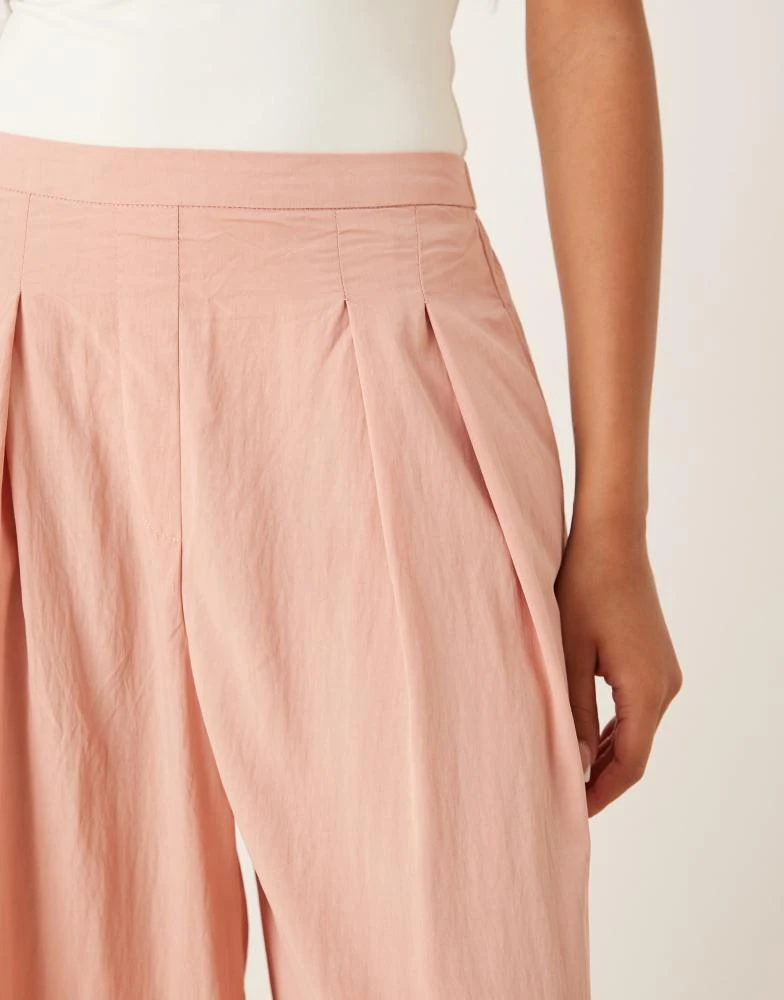 Mango Mango light weight wide leg trousers in blush pink 2