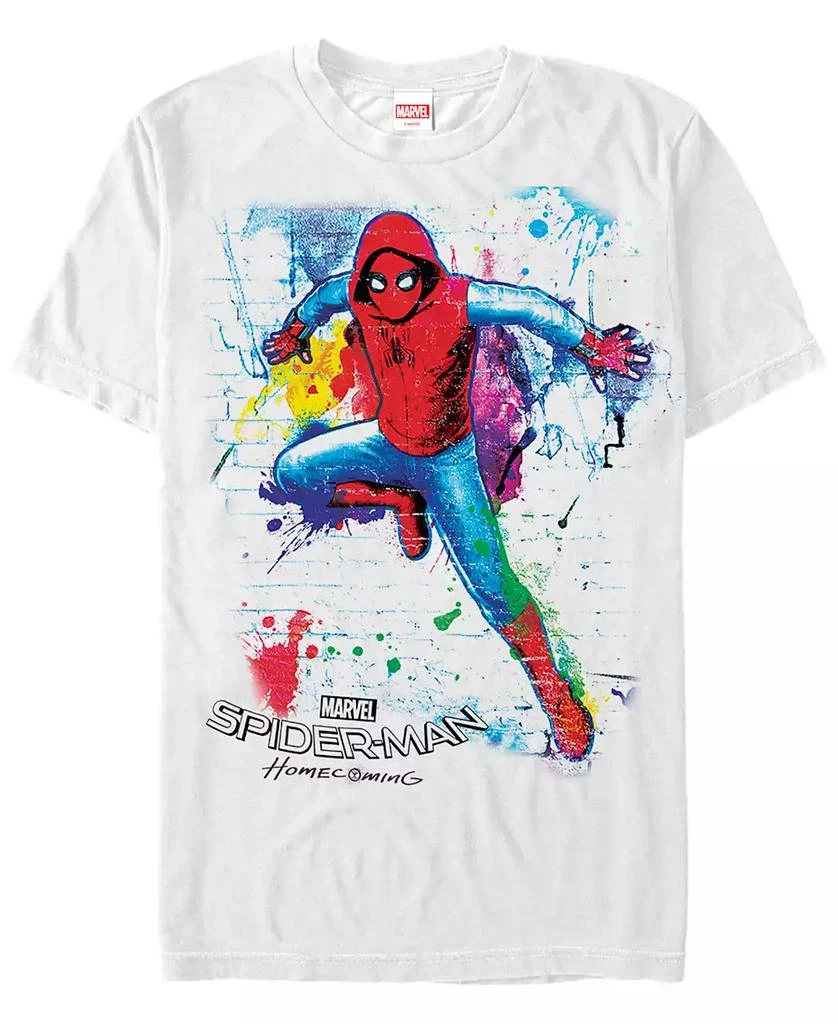 Marvel Marvel Men's Spider-Man Homecoming Neon Painted Brick Wall Pose Short Sleeve T-Shirt 1