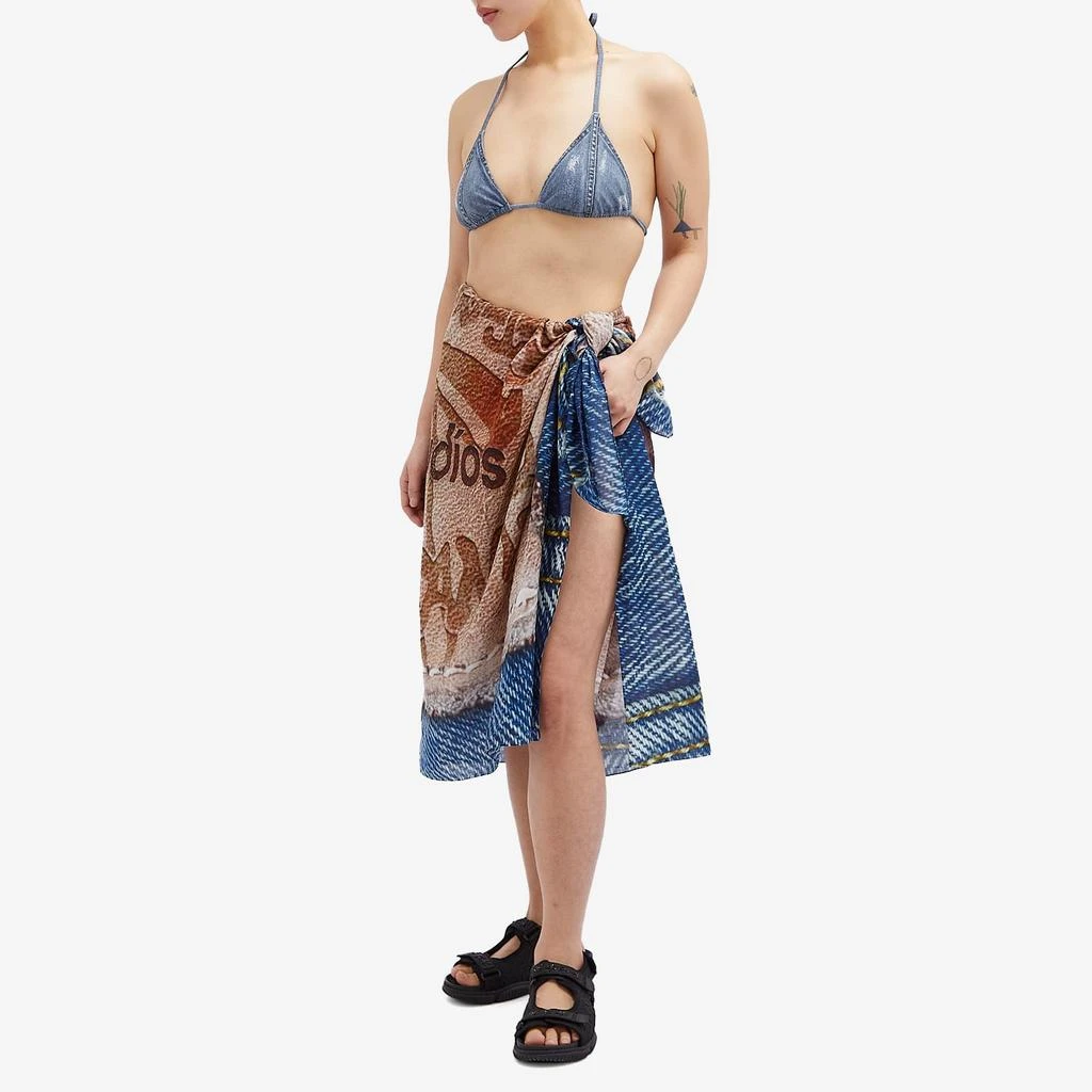 Acne Studios Acne Studios Denim Print Sarong Scarf 4