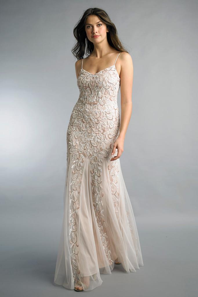Basix Black Label Basix Black Label Spaghetti Strap Evening Dress