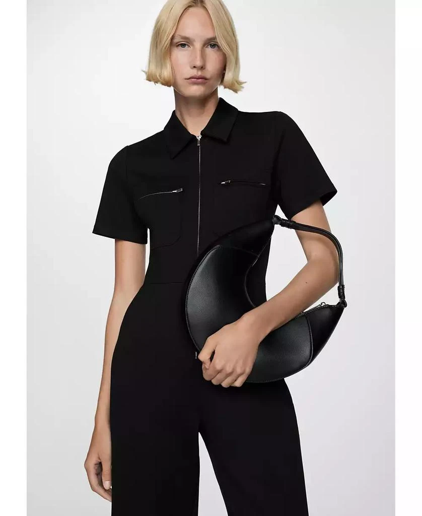 Mango Women's Long Chest-Pocket Jumpsuit 5