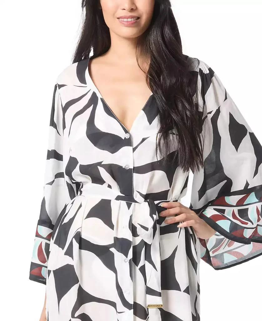 Vince Camuto Women's Printed Front-Tie Robe Swim Cover-Up 3