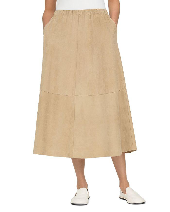 REISS Meagan Drawstring Leather Skirt - Dresses & Skirts