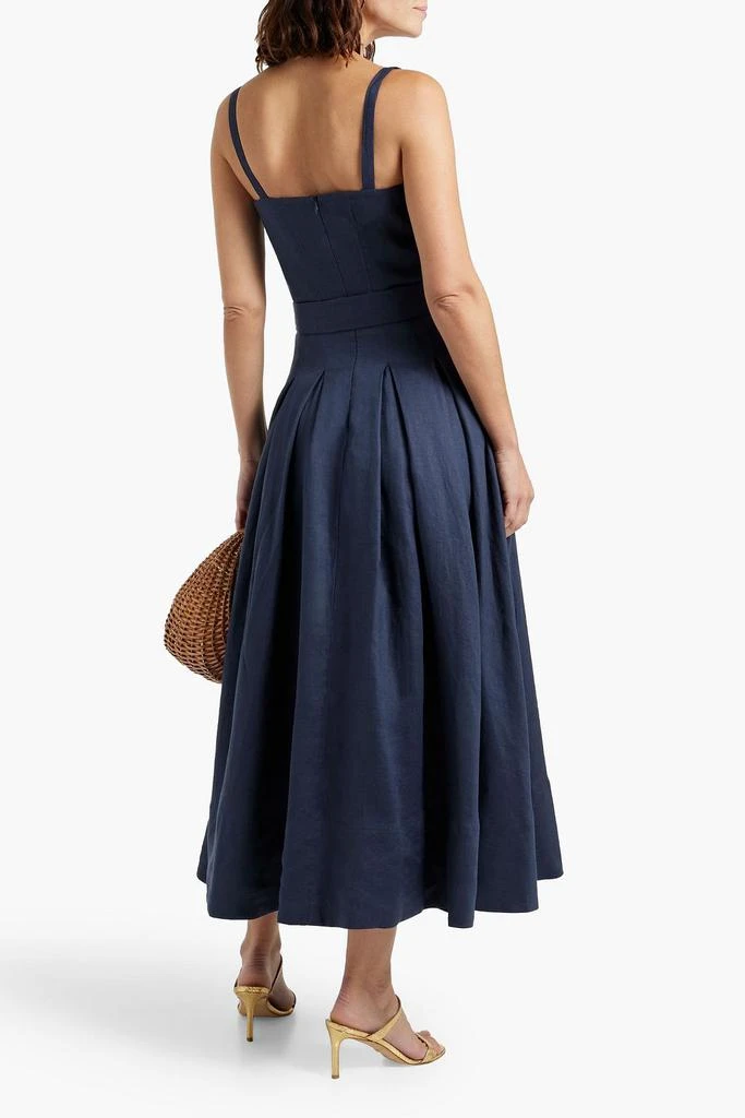 NICHOLAS Belted linen midi dress 3