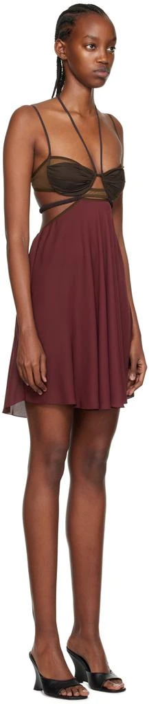 Nensi Dojaka Burgundy Draped Double Bra Minidress 2