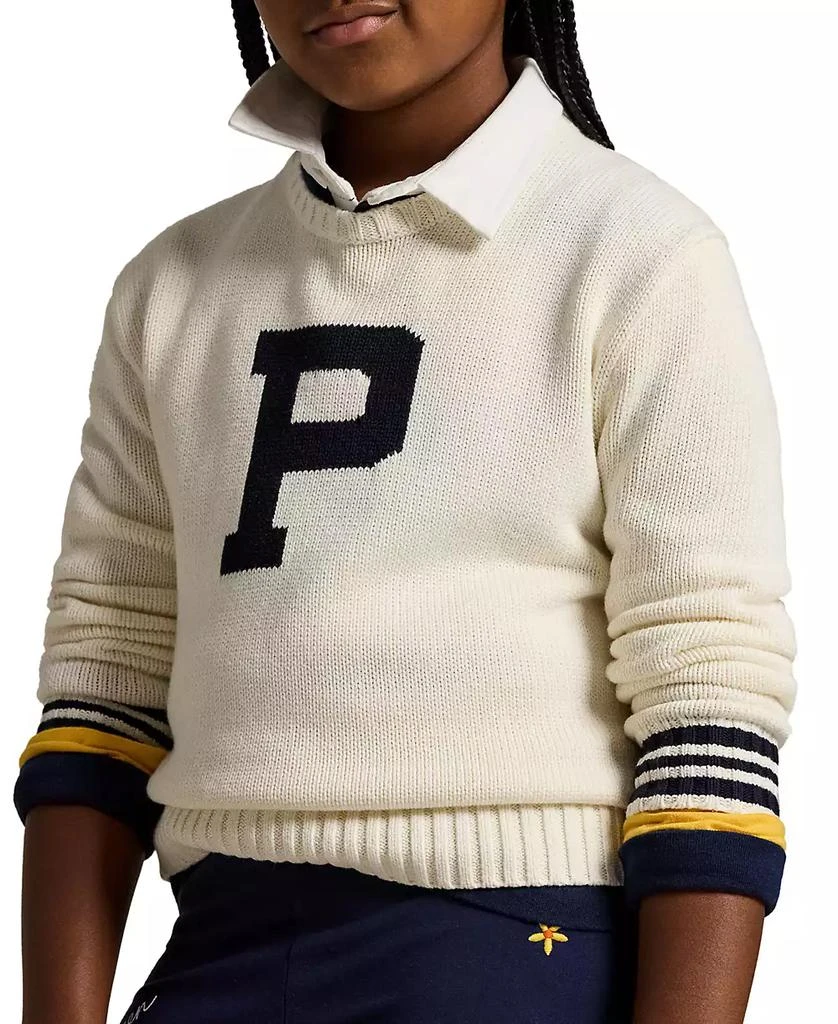 Ralph Lauren Big Girls Cotton Letterman Sweater 6