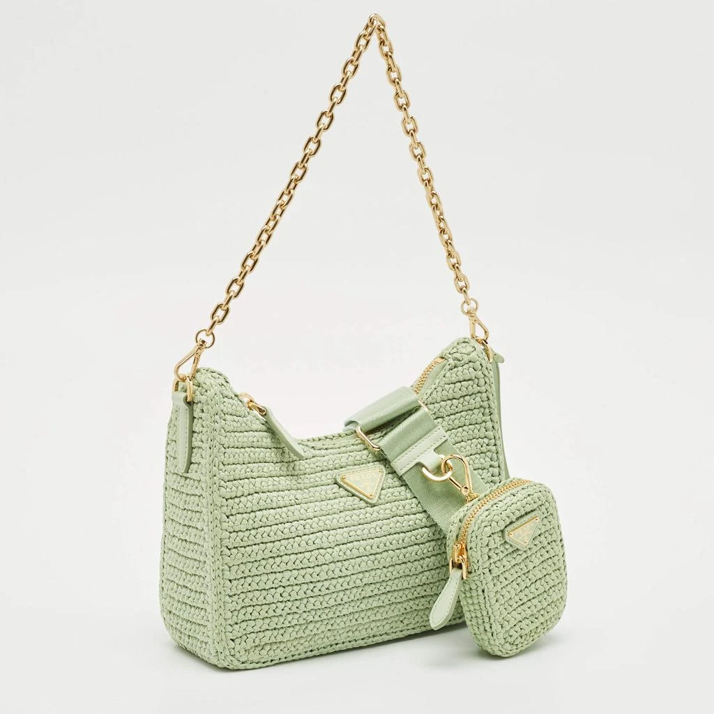 Prada Prada Mint Green Raffia Re-Edition 2005 Shoulder Bag 3
