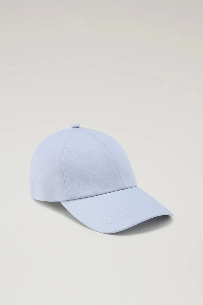 Woolrich Logo Baseball Cap in Pure Cotton Twill - Unisex - Blue 1