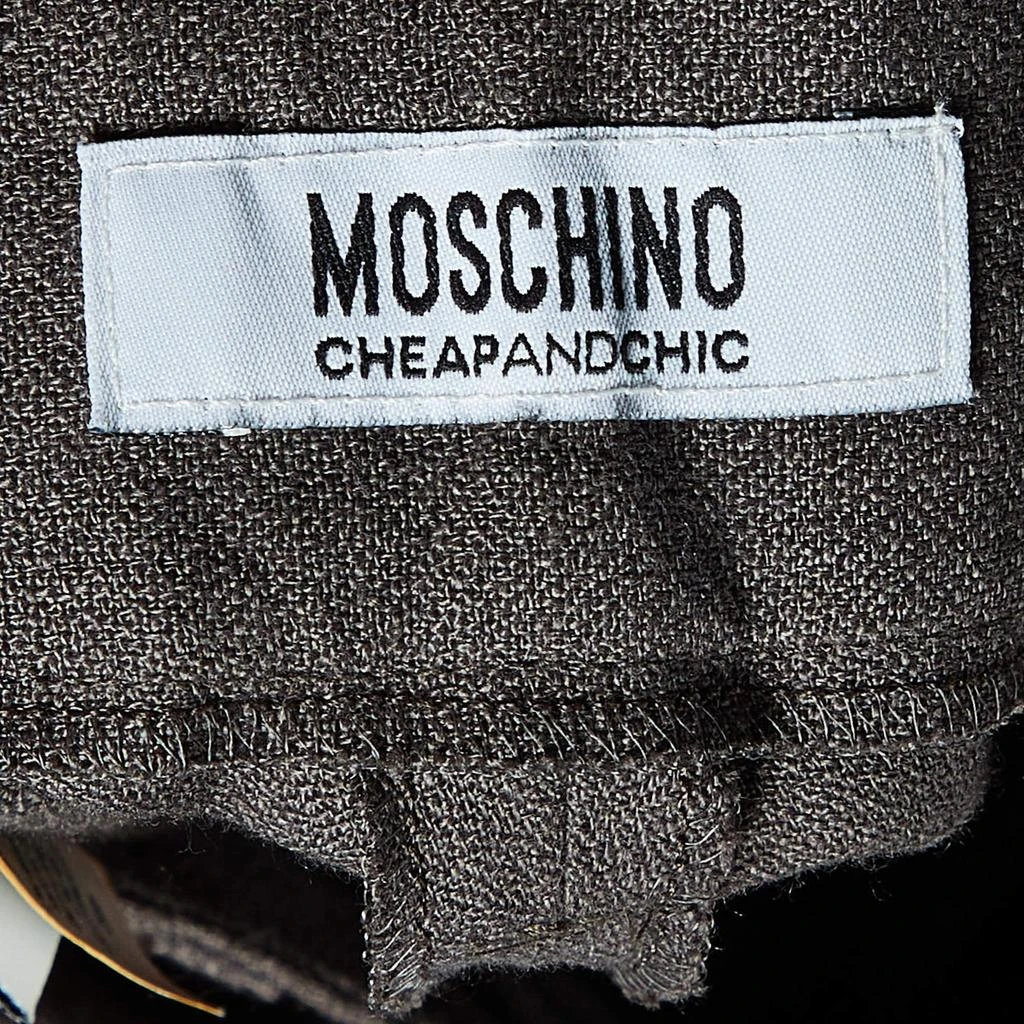 Moschino Moschino Cheap and Chic Brown Linen Flared Trousers M 4