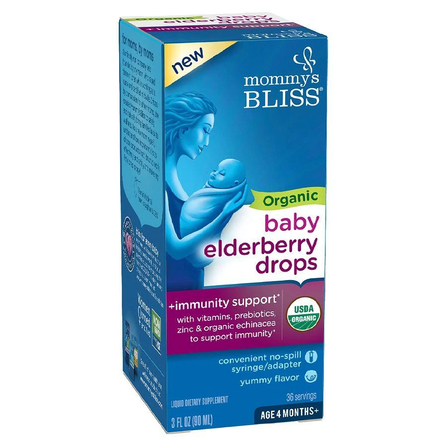 Mommy's Bliss Organic Baby Elderberry Drops + Immunity Boost 1