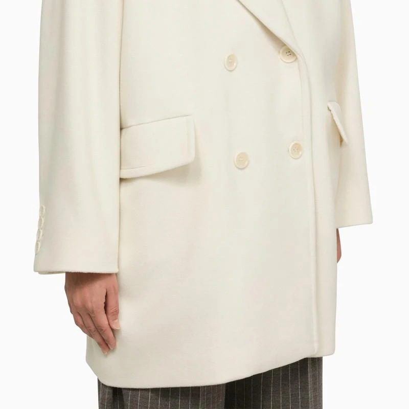 Max Mara White wool double-breasted coat 5