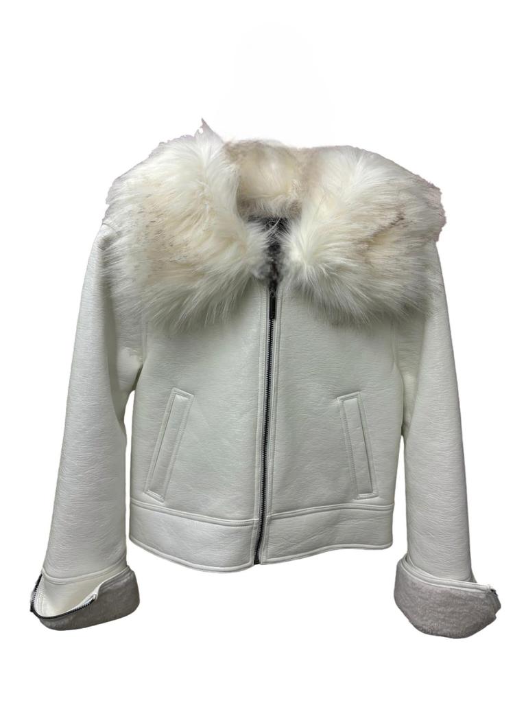 Unreal Fur Unreal Fur - Wet Look Aviator Jacket