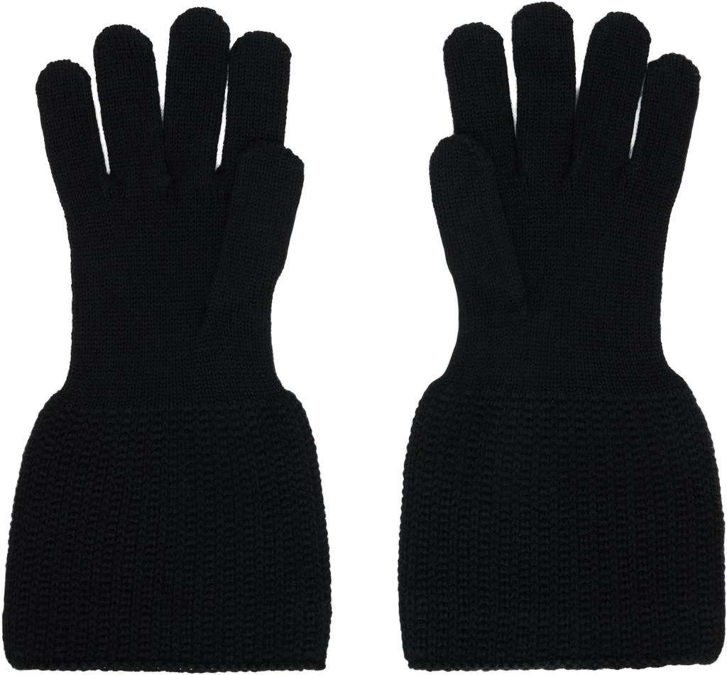 YOHJI YAMAMOTO Black Knitted Cuffs Gloves 2