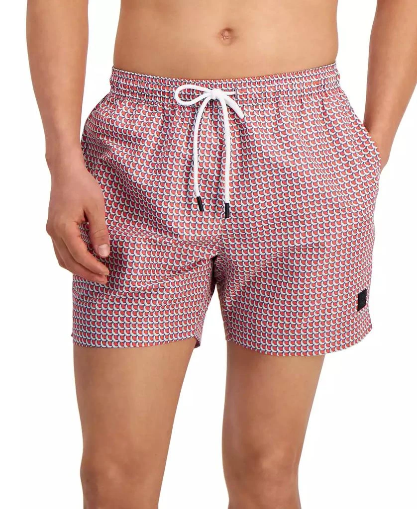 Hugo Boss Men's Vibe Patterned 5.3" Swim Trunks, Created for Macy's 1