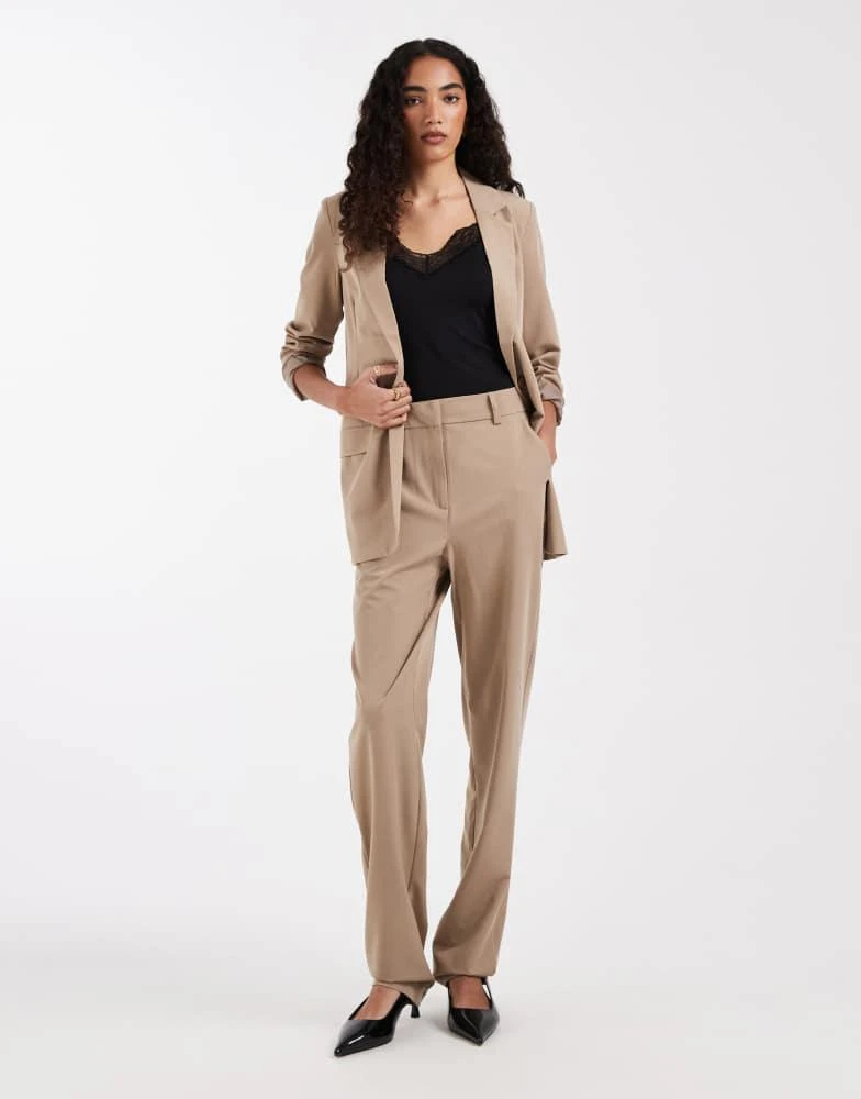 Vero Moda Tall Vero Moda Tall straight leg tailored trouser co-ord in beige