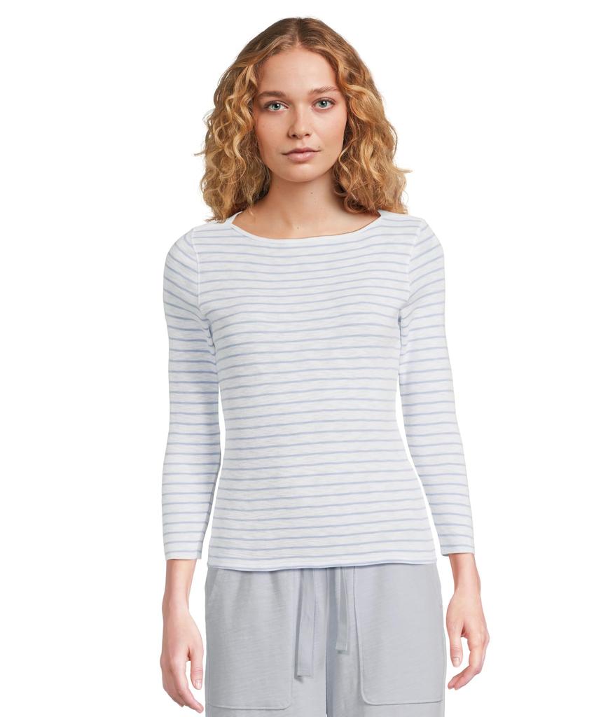 Lilla P Striped 3/4 Sleeve Boatneck